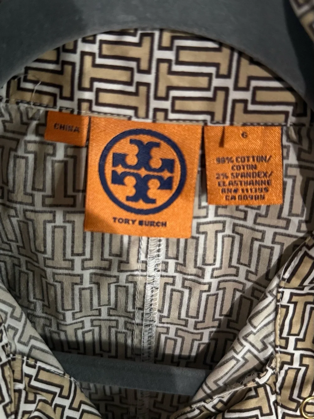 Tory Burch Beige Monogram Midi Dress size 6